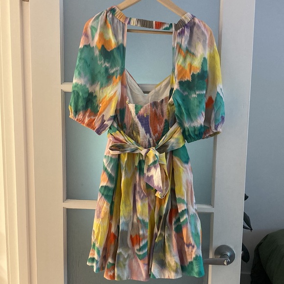 ANTHROPOLOGIE rainbow abstract print party dress, size medium - Picture 8 of 14